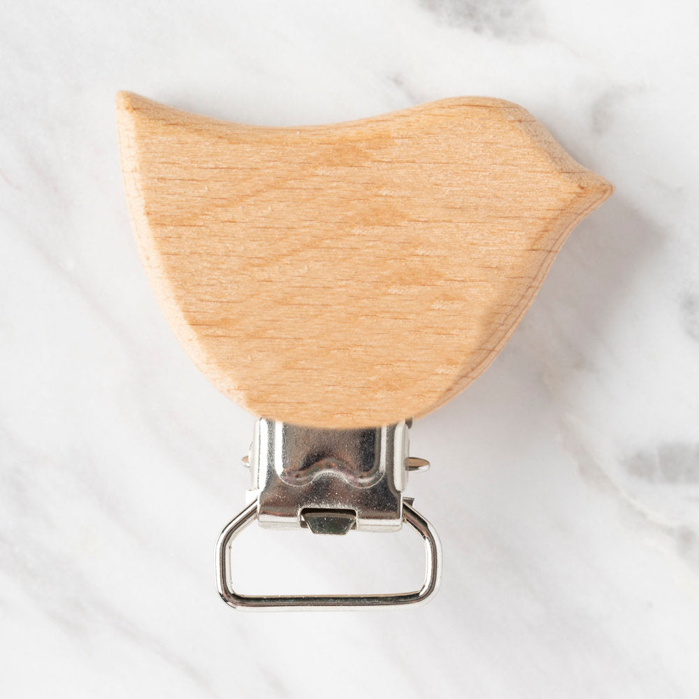 Loren Kuş Ahşap Emzik Zinciri Klipsi